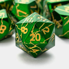 Load image into Gallery viewer, DND Metal Dice - Cracked Green Sky Lightning