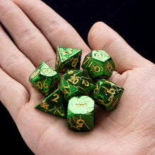 Load image into Gallery viewer, DND Metal Dice - Cracked Green Sky Lightning