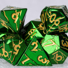 Load image into Gallery viewer, DND Metal Dice - Cracked Green Sky Lightning