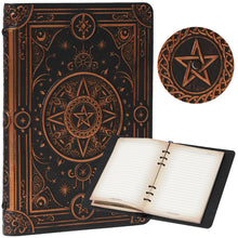 Load image into Gallery viewer, StoryForge Magic Refillable Notebook Journal Binder for DND: Worn Ancient Magic Design Black Copper (No Crystal)
