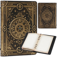 Load image into Gallery viewer, StoryForge Magic Refillable Notebook Journal Binder for DND: Worn Ancient Magic Design Blue Crystal+Black Bronze