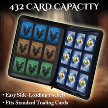 Load image into Gallery viewer, Star Mage Trading Card Binder - 432 Side-Loading Pockets (Silver with Red Gem)