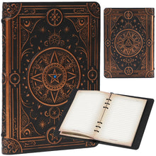 Load image into Gallery viewer, StoryForge Magic Refillable Notebook Journal Binder for DND: Worn Ancient Magic Design Blue Crystal+Black Copper