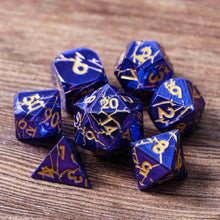 Load image into Gallery viewer, DND Metal Dice - Cracked Purple Sky Lightning