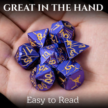 Load image into Gallery viewer, DND Metal Dice - Cracked Purple Sky Lightning