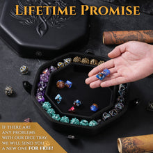 Load image into Gallery viewer, DND Dice Tray - Beautiful Twin Dragon Design on Faux Leather