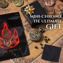 Load image into Gallery viewer, Micro Metal Dice Set for DND - MiniChrono’s Tiny Dice in Hollow Dragon Pocketwatch Case