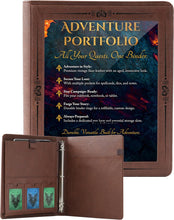 Load image into Gallery viewer, Vintage Adventurer's Portfolio – Elder Brown with Black Foil