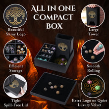 Load image into Gallery viewer, The All-in-One Game Roamer - DND Dice Tray, Large Tower and Storage for Random Rolls (Gold)