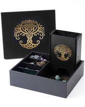 Load image into Gallery viewer, The All-in-One Game Roamer - DND Dice Tray, Large Tower and Storage for Random Rolls (Gold) Gold