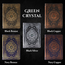 Load image into Gallery viewer, StoryForge Magic Refillable Notebook Journal Binder for DND: Worn Ancient Magic Design Green Crystal+Black Copper