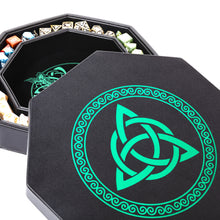 Load image into Gallery viewer, DND Dice Tray Celtic Knot & World Tree (All Variations) Green