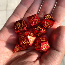 Load image into Gallery viewer, DND Metal Dice - Cracked Red Lightning