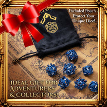 Load image into Gallery viewer, Metal DND Dice Set - Unique Jeweled Dragon Hoard Orb Design