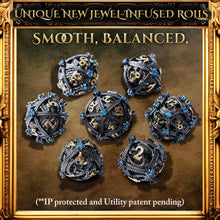 Load image into Gallery viewer, Metal DND Dice Set - Unique Jeweled Dragon Hoard Orb Design