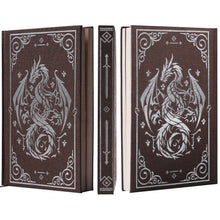 Load image into Gallery viewer, Linen Notebook with Stunning Dragon Design (240 Pages) for DND Brown Silver