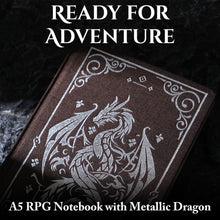 Load image into Gallery viewer, Linen Notebook with Stunning Dragon Design (240 Pages) for DND