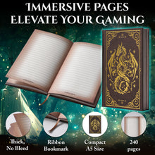 Load image into Gallery viewer, Linen Notebook with Stunning Dragon Design (240 Pages) for DND