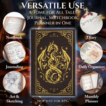 Load image into Gallery viewer, Linen Notebook with Stunning Dragon Design (240 Pages) for DND
