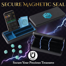 Load image into Gallery viewer, Dice Sanctum Dice Box - Premium Case & Dice Tray for DND - Phone/Mini-Tablet/Pen Slot, Magnetic Lid and Storage for Dice, Mini's and More