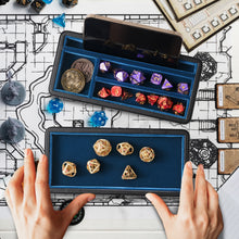 Load image into Gallery viewer, Dice Sanctum Dice Box - Premium Case & Dice Tray for DND - Phone/Mini-Tablet/Pen Slot, Magnetic Lid and Storage for Dice, Mini's and More