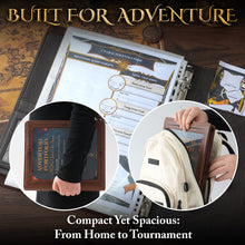 Load image into Gallery viewer, Vintage Adventurer's Portfolio – Elder Brown with Black Foil