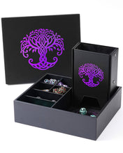 Load image into Gallery viewer, The All-in-One Game Roamer - Tree Of Life Dice Tray, Large Tower and Storage for D&D RPG (All Variations) Purple