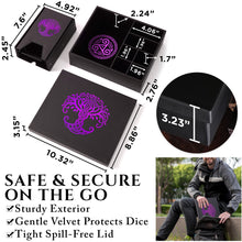 Load image into Gallery viewer, Dice Tray and Dice Tower for DND and RPG - All-in-One Game Roamer Tray & Large Tower for Random Rolls (Purple Tree)