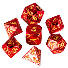 Load image into Gallery viewer, DND Metal Dice - Cracked Red Lightning