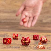 Load image into Gallery viewer, DND Metal Dice - Cracked Red Lightning