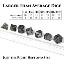 Load image into Gallery viewer, Distressed Iron Grey Cracked Metal Dice Set