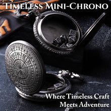 Load image into Gallery viewer, Micro Metal Dice Set for DND - MiniChrono’s Tiny Dice in Magic Circle Pocketwatch Case