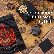 Load image into Gallery viewer, Micro Metal Dice Set for DND - MiniChrono’s Tiny Dice in Magic Circle Pocketwatch Case