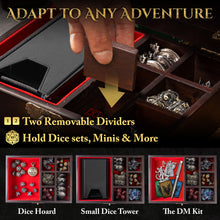Load image into Gallery viewer, Vintage Dice Tray & Rolling Box for DND and RPG
