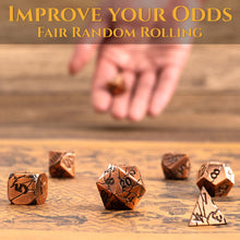 Load image into Gallery viewer, Polyhedral Metal Dice Set for DND - Crack Design (All Variations)