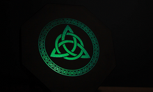 Load and play video in Gallery viewer, DND Dice Tray Green Green Celtic Knot & World Tree