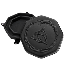 Load image into Gallery viewer, DND Dice Tray Celtic Knot for Dungeons and Dragons - Perfect Dice Rolling Tray & Dice Case for RPG Games to Protect Dice