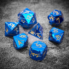 Load image into Gallery viewer, DND Metal Dice - Cracked Blue Sky Lightning
