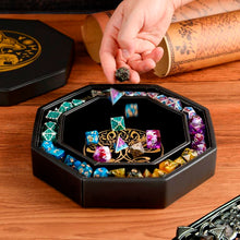 Load image into Gallery viewer, DND Dice Tray Gold Wolf & World Tree