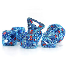 Load image into Gallery viewer, Imprisoned Dragon Core DND Dice Set (Blue Tint)
