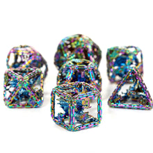 Load image into Gallery viewer, Imprisoned Dragon Core DND Dice Set (Scorched Rainbow)