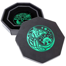 Load image into Gallery viewer, DND Dice Tray Green Wolf & World Tree