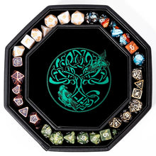 Load image into Gallery viewer, DND Dice Tray Green Wolf & World Tree