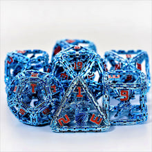 Load image into Gallery viewer, Imprisoned Dragon Core DND Dice Set (Blue Tint)