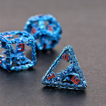 Load image into Gallery viewer, Imprisoned Dragon Core DND Dice Set (Blue Tint)