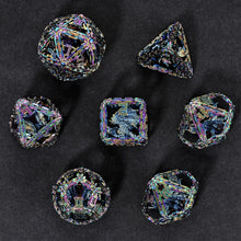 Load image into Gallery viewer, Imprisoned Dragon Core DND Dice Set (Scorched Rainbow)