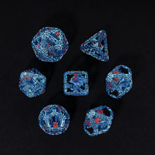 Load image into Gallery viewer, Imprisoned Dragon Core DND Dice Set (Blue Tint)