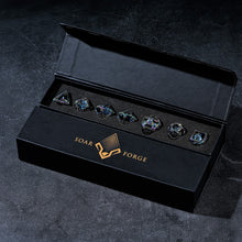 Load image into Gallery viewer, Imprisoned Dragon Core DND Dice Set (Scorched Rainbow)