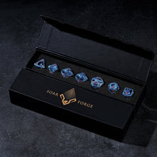 Load image into Gallery viewer, Imprisoned Dragon Core DND Dice Set (Blue Tint)