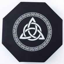 Load image into Gallery viewer, DND Dice Tray Silver Celtic Knot & World Tree Design